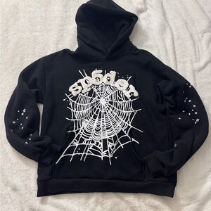 Spider Black Hoodie with Web Design